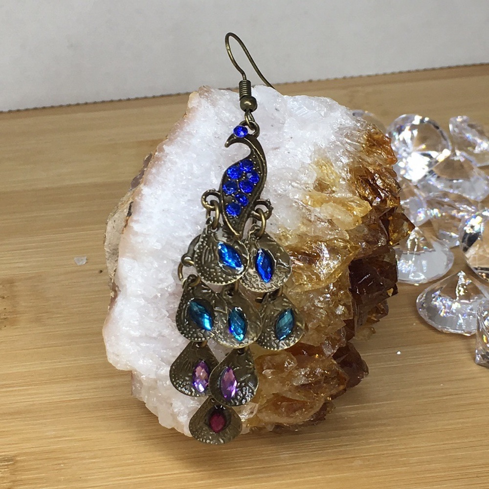 Peacock Earrings ( Lightweight ) - Picture 4 of 8
